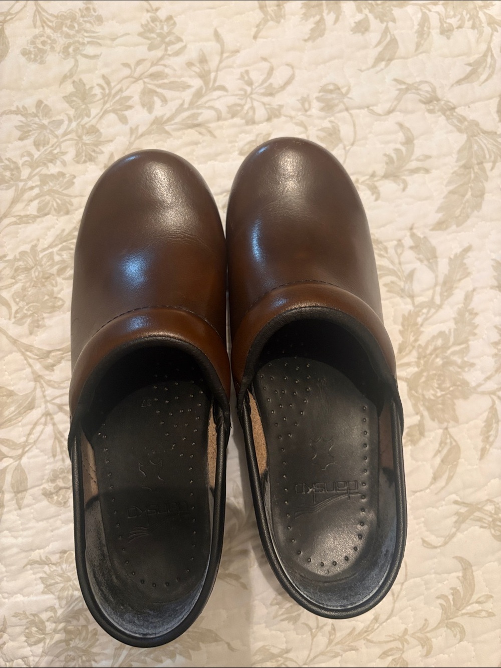 Dansko Brown Slip-On Leather Clogs